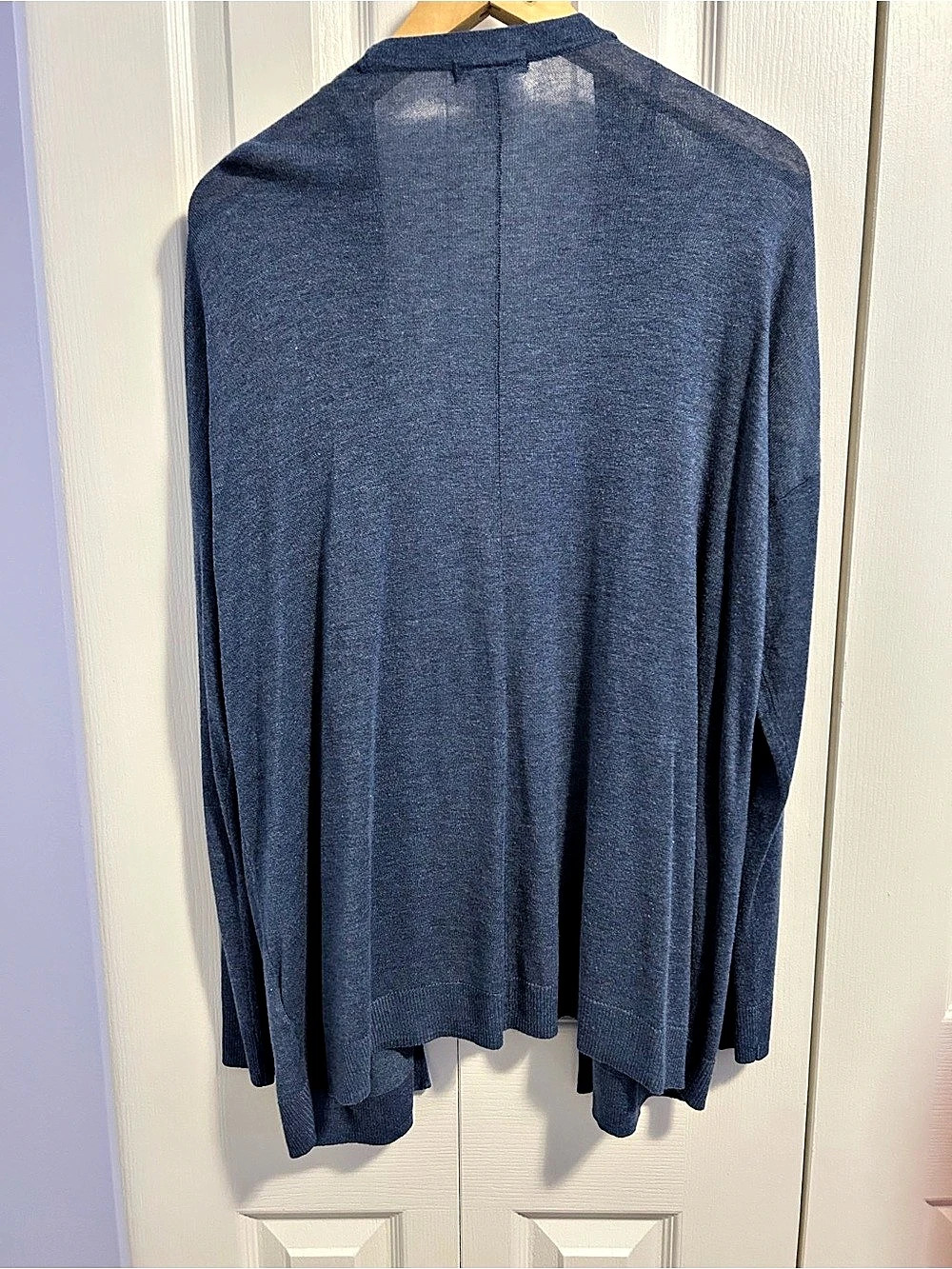 H&M Basic Open Front Cardigan Blue Large - Picture 2 of 4